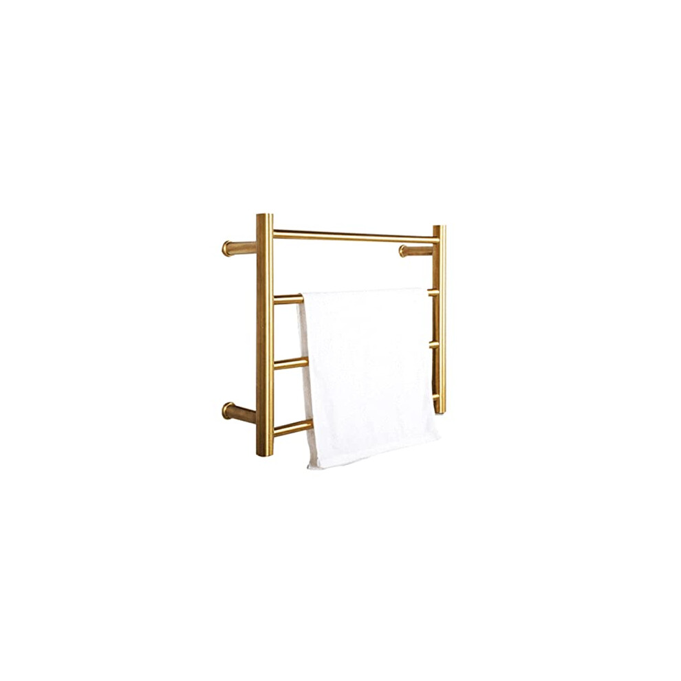 Gold Wall Mounted Heated Towel Rack Electric Plugin Bathroom Warmer With 4 Bars Stainless Steel 9771547350828