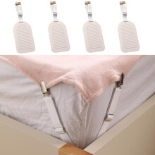 Bed Sheet Straps Adjustable Elastic Holders NonSlip Mattress Corner Clips White 4 Pack