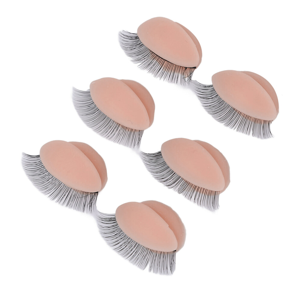 3 Pairs Silicone Replaced Eyelids for Mannequin Head Pink, Eyelash Practice
