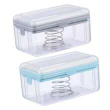Gray Soap Holder 2pcs Set for Bathroom and Kitchen, Keeps Soap Dry, Easy to Clean, SpaceSaving