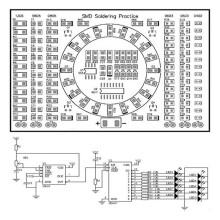3X LED Rotative SMD NE555 Carte de Pratique de Soudage Jeu de Bricolage Fanny Formation de CompéTences Jeu de Bricolage Jeu de Module de Carte de