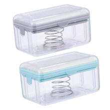 2pcs Modern Bathroom Soap Dish Set with Quick Foaming Action, Keeps Soap Dry