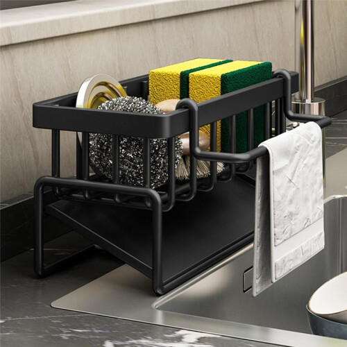 Kitchen Sink Organizer Rack,Kitchen Rack, Household Sink Tableware Drain Storage Rack,Sponge Detergent Storage Rack C 2