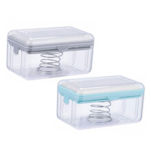 Soap Dish with Drainage, Fast Drying Blue Grey 2Piece Soap Holder for Bathroom and Kitchen