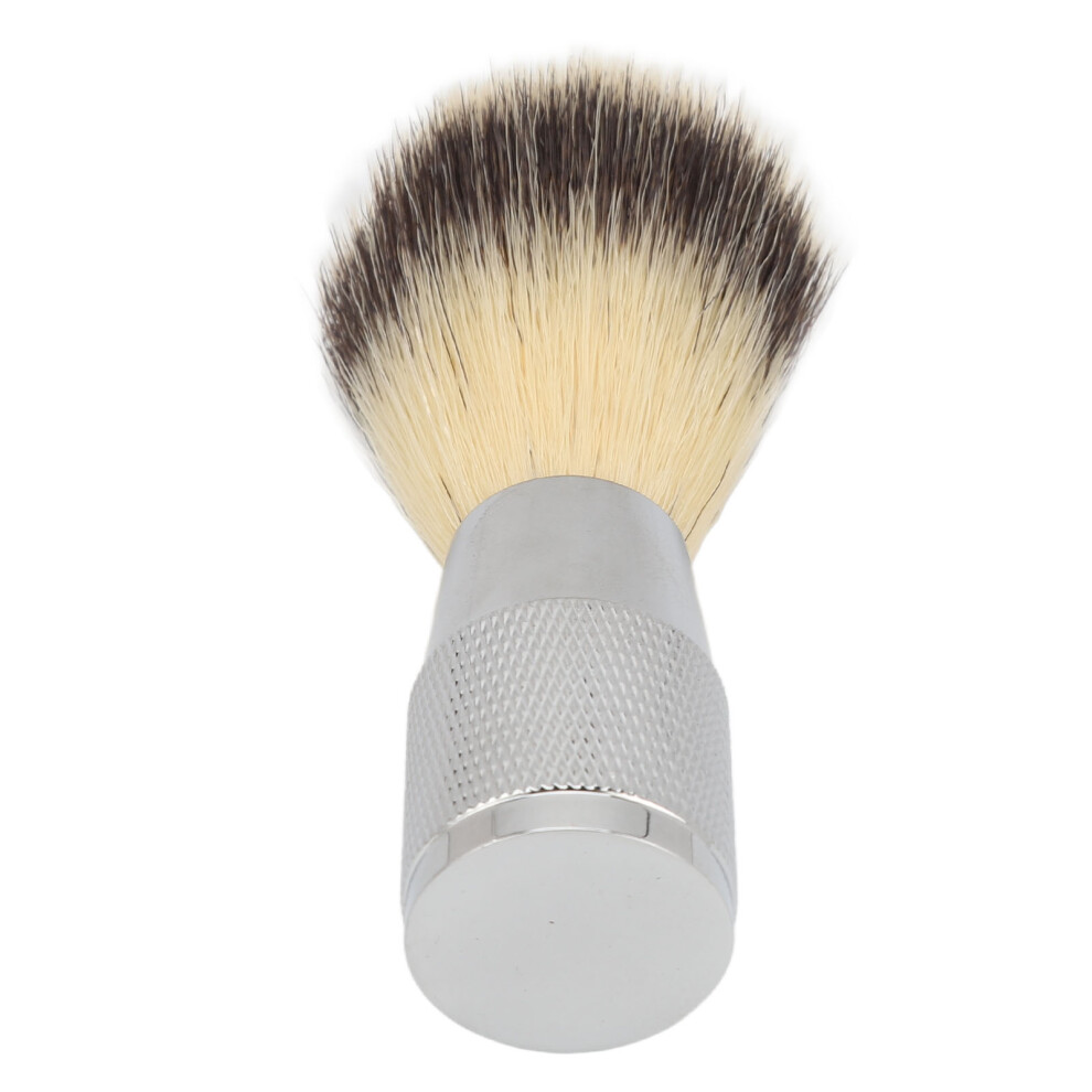Portable Synthetic Bristle Shave Brush with Curved Zinc Handle for Men