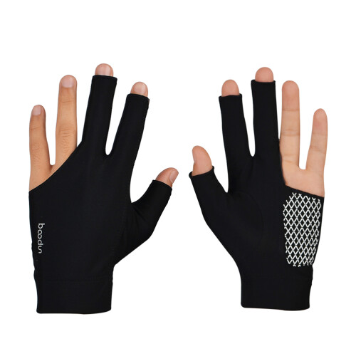 Svarta Billiardhandskar Med 3 Fingrar Antihalk Elastisk Passform 2