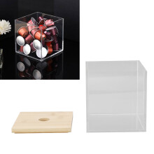 Caja acrílica transparente para 16 cápsulas de café