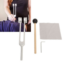 128 Hz Tuning Fork with Hammer - Wooden & Aluminum