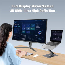 11-in-1 Adjustable Laptop Stand with Docking Station, Aluminum Laptop Riser with USB Hub for Pro Air/