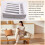 Bamboo Shoe Rack for Entryway - Foldable, Narrow Organizer for Small Spaces, White, 3