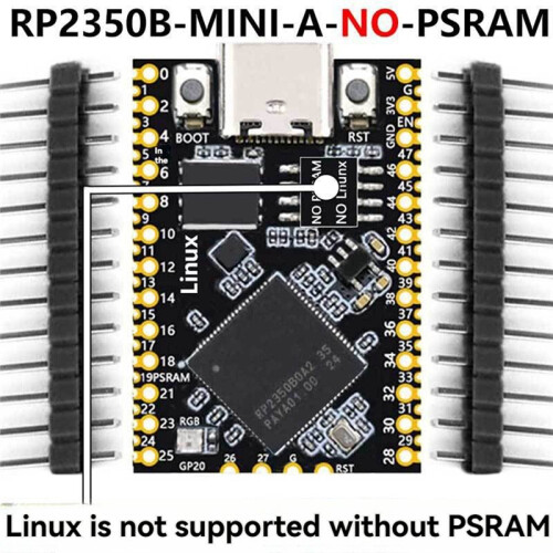 For Raspberry Pi  2 RP2350B  Development Board Without PSRAM Full 48 GPIOs Output 1