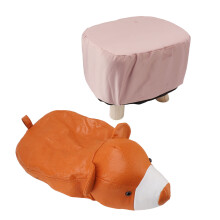 Cute Animal Footstool with Padded Cushion, 30x25x24cm