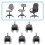 50mm Roues de roulette de chaise de bureau - Ensemble de 5 - noir et blanc 4