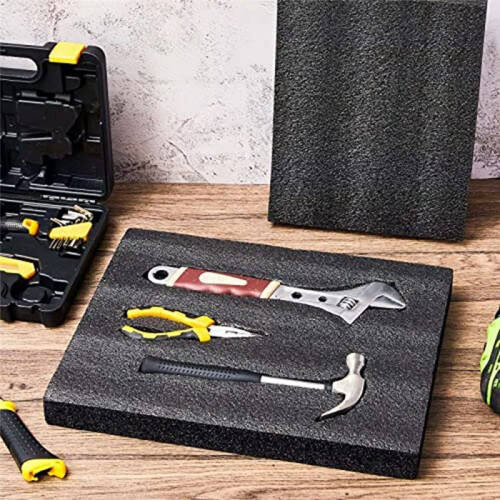 4 Pcs Customizable Polyethylene Foam Packing Foam Inserts for Cases Tool Foam Black Foam Sheet for Packaging and Crafts 2