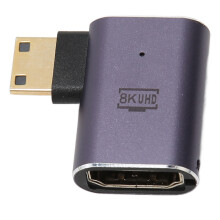 Left Angle Mini HD Male to Female Adapter 8K 60Hz 4K 120Hz UHD2.1