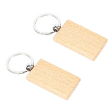 60 Stücke Blank Holz Schlüssel Anhänger DIY Holz Schlüssel Anhänger Schlüssel Tags Geschenke Gelb Rechteck