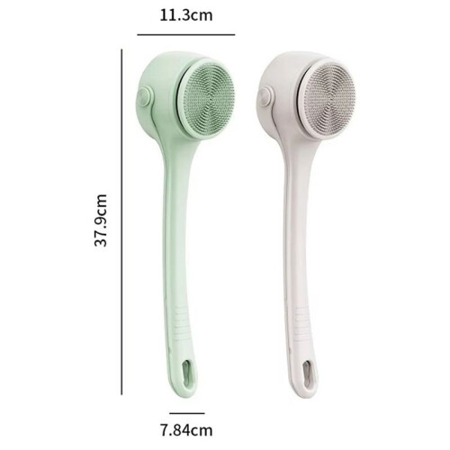 Electric Bath Brush with Dual Handles, Rotating Multi-Functional Waterproof Scrubber, Includes Scrub Cloth Accessories A 2