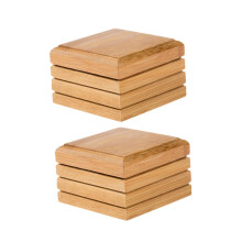 Set of 2 Bamboo Soap Dish Holders with Tray for Quick Drying Japanese Style Bathroom and Kitchen