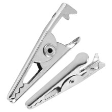 500PCS 1.06 Zoll / 27mm Metall Krokodilklemmen, Krokodilklemmen Silberfarbene Vernickelte Testlinien-Federklemmen.