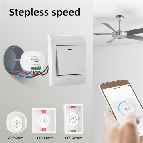 2X Tuya  WiFi Ventilatore Ventilatore da Soffitto  Module Dual-Mode Reset Voice  Controller per Alexa  Home Bianca 2