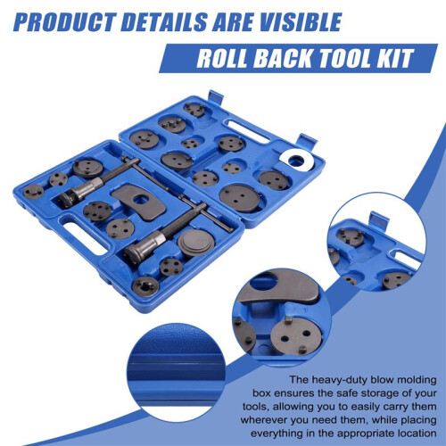 22pcs Heavy Duty Disc Brake Piston Caliper Compressor Rewind Tool Set & Wind Back Tool Kit for Brake Pad Replacement 1