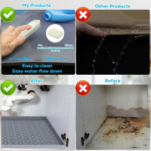 Alfombrilla para Debajo del Fregadero de Cocina, Revestimiento Impermeable de Silicona, Bandeja Organizadora Flexible con Orificio de Drenaje, Fácil