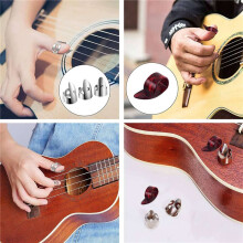 Adjustable Finger Thumb Picks Set Includes 24Pcs Stainless Steel Finger Picks 12Pcs Plastic Thumb Picks for Guitar Banjo