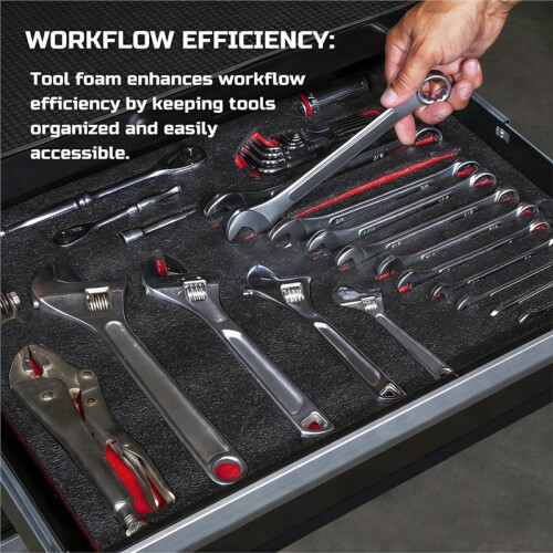 Tool Box Foam, 4Pack 16x12x1 Inch, Foam Inserts for Cases, Polyethylene Storage Sheets for Toolbox Hard Case 1