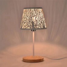 Tafellamp, Metalen Ton Lampenkap en Voet met Boompatroon, Geschikt voor Tafelblad Hanglamp Wandlamp Zwart EU Stekker