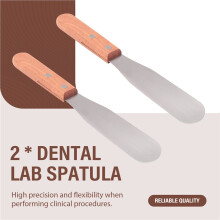 Dental Lab 8Inch Spatula Stainless Steel Plaster Alignate Mixing Wax End Instrument with Wooden Handle