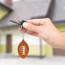 90 Pack Rugby Keychains for Party Favors,Rugby Stress ,School Carnival Reward,Sports Centerpiece Decorations