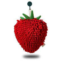 Hanging Hand Towel Strawberry Color, Super Fluffy Microfiber Bathroom Towel, Absorbent 1pc