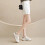 (Khaki, 35) Damen Mesh Sneaker mit dicker Sohle 6