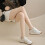 (Khaki, 35) Damen Mesh Sneaker mit dicker Sohle 8