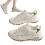(Khaki, 35) Damen Mesh Sneaker mit dicker Sohle 11