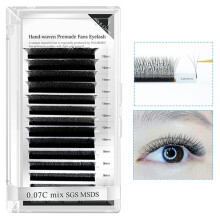 (Black, 8mm) DIY Eyelash Extensions Reusable Easy Fan Volume Lashes Curling Blooming Lashes Professional Salon Use