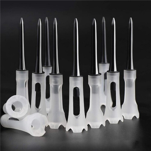 100Pcs  Tee Double Layer Plastic  Tee Soft Low Resistance    Training Tool Black 1