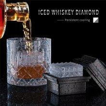 Large Square Ice Block Mold - Crystal Clear Silicone Ice Block Maker Tray for Whiskey, Cocktails & Beverages
