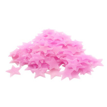 (Pink) Glow-in-Dark Star Wall Sticker Set Adhesive Bright and Realistic Stars for Starry Sky Kids Bedroom Wall Decor