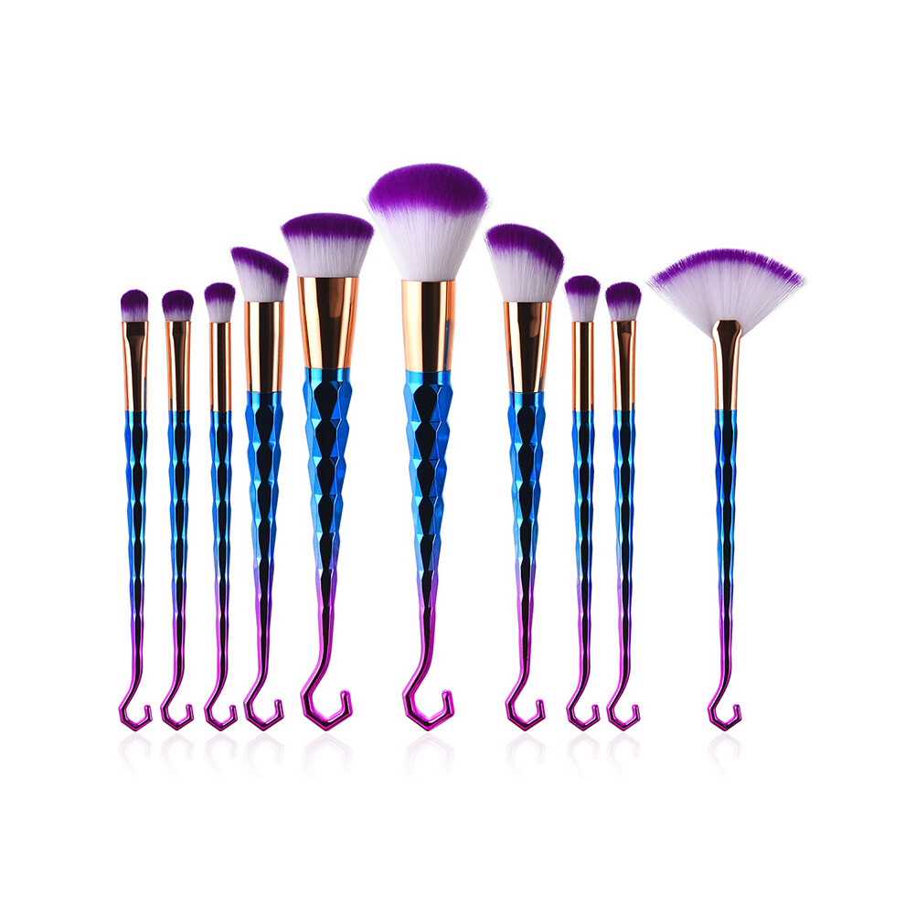 Reach-Tools (10Pcs) 7Pcs Makeup Brush Set - Fish Hook Fan Beauty Tools