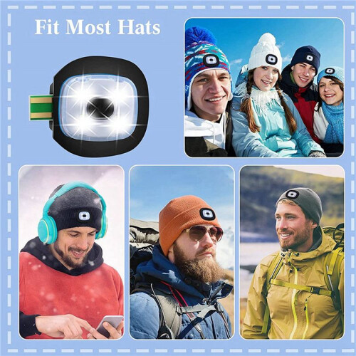 USB Rechargeable Light for LED Knit Beanie Hat, 12 Pieces, Strong Medium and Weak Light Mode LED Hat USB LED Lights 2