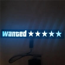 4X Windschutzscheiben-Elektrik 5 Star Wanted Car LED Weiß Leuchtende Fensteraufkleber für JDM Glow Panel Dekorationszubehör
