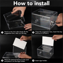 Clear Donation Box with Lock,2 Pack Ballot Box with Sign Holder,Suggestion Box for Fundraising, Voting Box