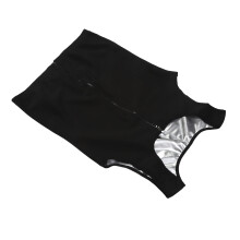 Men Sauna Neoprene Waist Trainer Tank Top L/XL Silver for Fitness & Sports