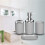 8 Pcs Plastic Bathroom Accessory Set,Bath Toilet Brush Accessories Set with Toothbrush Holder,Toothbrush Cup(Grey) 3