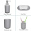 8 Pcs Plastic Bathroom Accessory Set,Bath Toilet Brush Accessories Set with Toothbrush Holder,Toothbrush Cup(Grey) 6