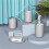 8 Pcs Plastic Bathroom Accessory Set,Bath Toilet Brush Accessories Set with Toothbrush Holder,Toothbrush Cup(Grey) 7
