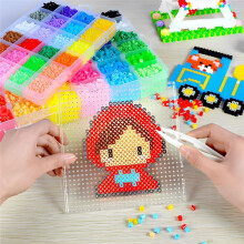 Fuse Beads Pegboards Boards, Fuse Bead Boards Large Clear Pegboards with Paper-and Beads Tweezers, Key for DIY Arts