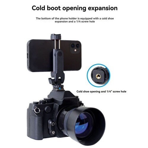 Multi-Function Phone Clip Camera External Expansion Rack Rotating Live Broadcast Fixing Clamp White