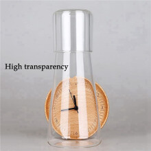 3X Clear Bedside Water Carafe Set with Tumbler Glass for Bedroom Nightstand, Night Water Carafe with Glass, with Cup Set